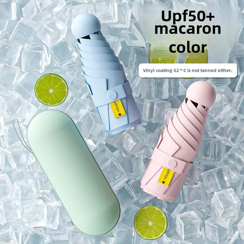 Parapluie de Luxe Double Usage pour Femmes - Protection UV UPF50+, Design Compact de Voyage, Cadre Durable à 8 Baleines, Style Minimaliste Élégant, Parasol Pliant Manuel pour Activités Extérieures, Accessoire Moderne