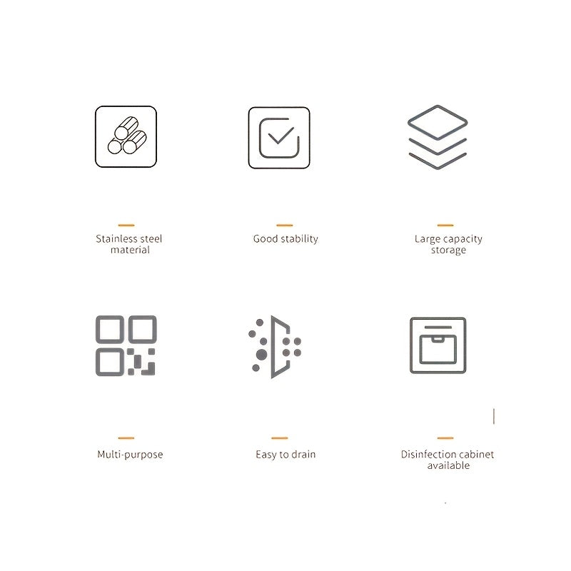 1\u002F2pcs Stainless Steel Dish Rack with Draining Drawer - Space-saving Kitchen Organizer for Plates and Bowls, Built-in Utensil Storage, Minimalist Design for Clean and Organized Kitchens, Kitchen Organizers & Storage