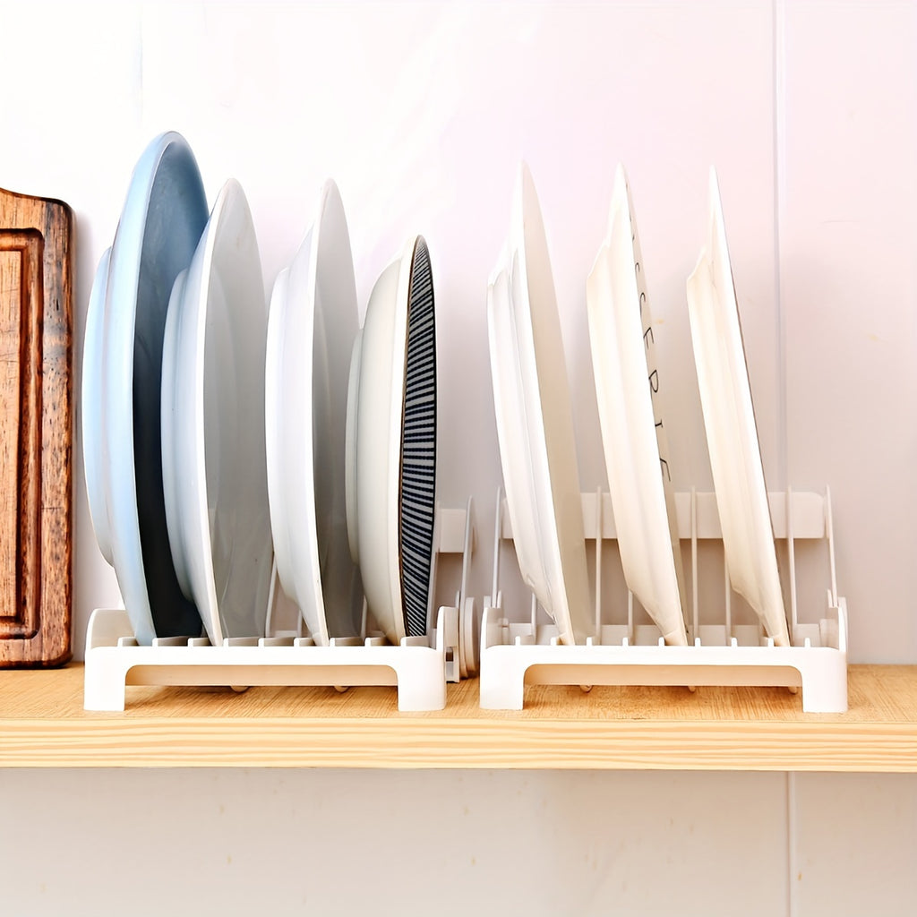 1pc Foldable Dish Rack - Space-Saving Kitchen Organizer, Durable PP Plastic Plate & Bowl Holder with Drainage Design, Compact White Countertop Storage for Small Kitchens, Minimalist Design | Practical Design