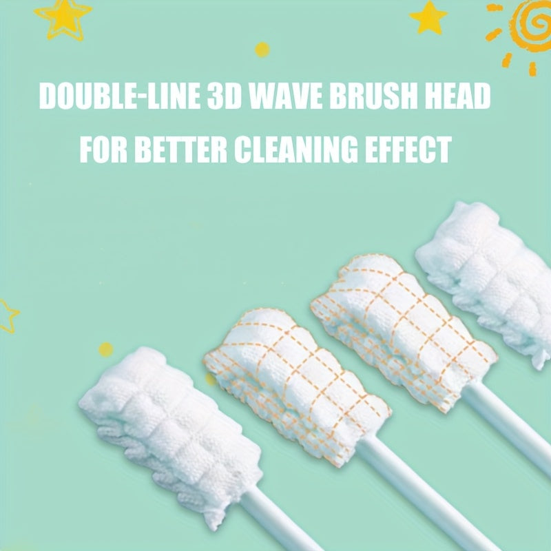 30pcs Mini Brosses à Dents Jetables, Nettoyage Oral Doux et Délicat, Outil de Soin pour la Langue et les Gencives, Emballage Individuel, Compact et Hygiénique pour Sorties