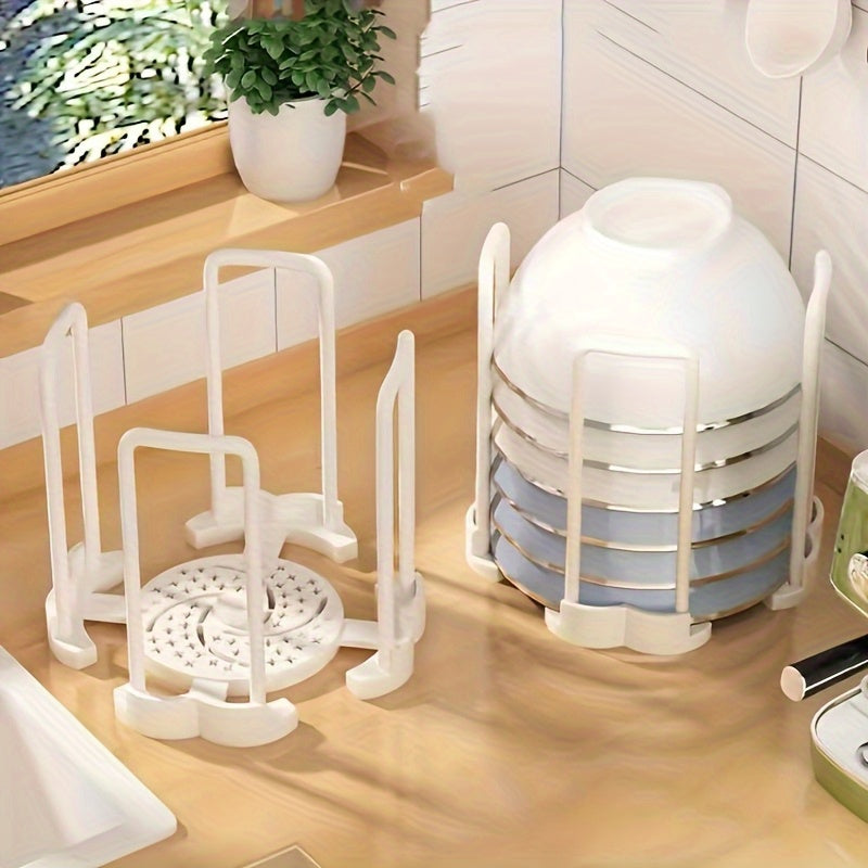 A retractable bowl holder for household use that saves space and is easy to clean