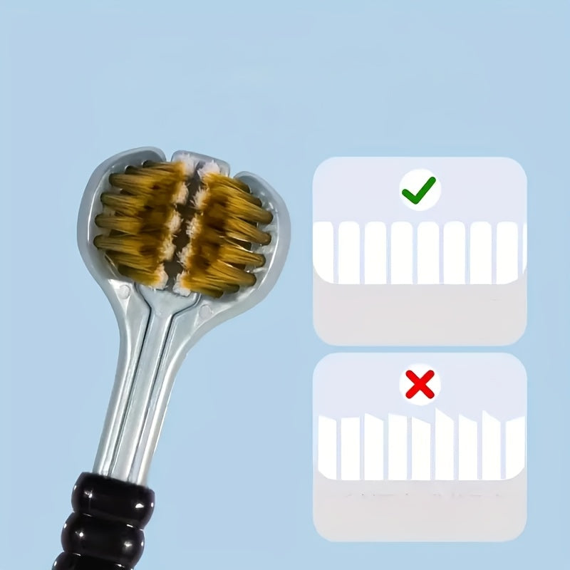 12 Brosses À Dents En Bois Pour Adultes - Design U-Shaped 3D Tout-Inclusif, Nettoyage À 360°, Doux Pour Les Dents Et Les Gencives, Poignée Transparente Avec Motif À Rayures, Sans Parfum C655