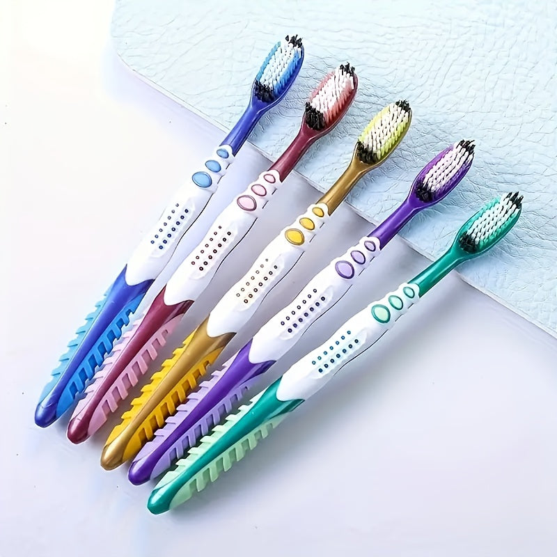 1 lot de 5\u002F10\u002F15 brosses à dents manuelles pour adultes, poils en nylon moyen, élimine efficacement les taches, emballées individuellement, idéal pour un usage domestique