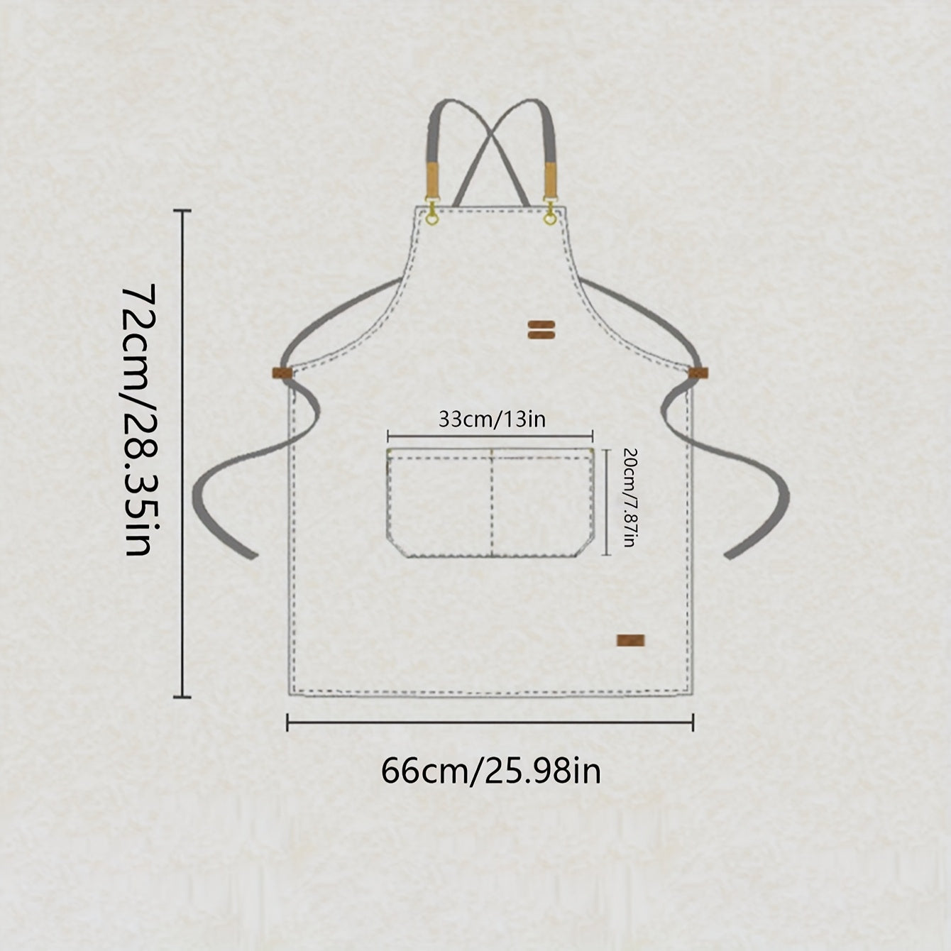 Unisex Canvas Cross-Back Apron with Adjustable Shoulder Straps and Large Pockets for Kitchen Cooking
