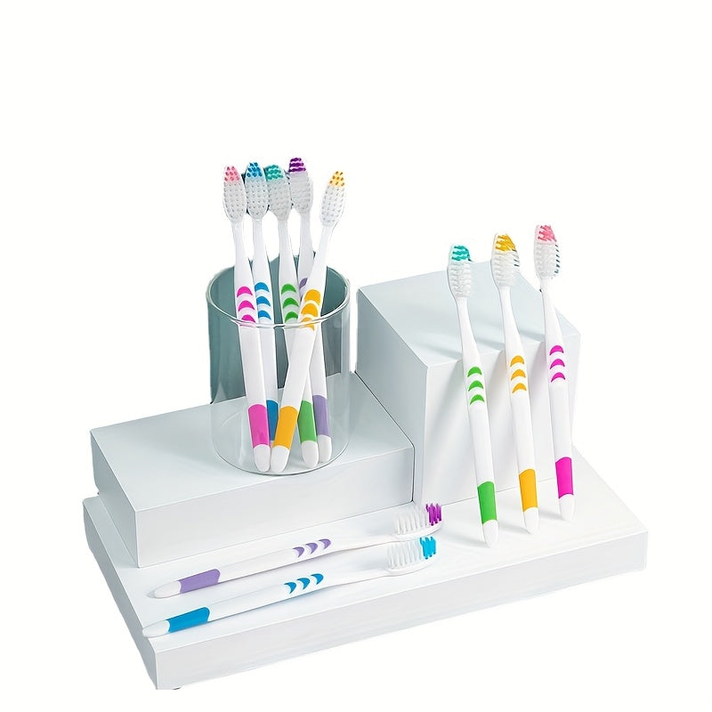 Ensemble de brosses à dents ultra-douces avec poils en charbon de bambou, brosse à dents personnelle adulte, hygiène bucco-dentaire colorée